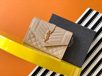 YSL| Monogram Small Envelope Wallet Beige - 13,5 x 9,5 x 3 cm