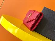 YSL| Monogram Small Envelope Wallet Red - 13,5 x 9,5 x 3 cm - 4