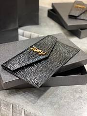 YSL| Uptown Pouch In Crocodile Embossed Shiny Leather Black  - 27×16×2cm - 3