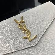 YSL| Uptown Pouch In Grain De Poudre Embossed Leather White - 27×16×2cm - 6