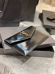 YSL| Uptown Pouch In Grain De Poudre Embossed Leather Black - 27×16×2cm - 2