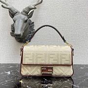 Fendi| Baguette Beige Canvas FF Bag - 8BR600 - 28×6×14cm - 1