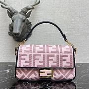 Fendi| Baguette Pink Canvas FF Bag - 8BR600 - 26x6x15cm - 1