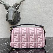 Fendi| Baguette Pink Canvas FF Bag - 8BR600 - 26x6x15cm - 5