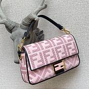 Fendi| Baguette Pink Canvas FF Bag - 8BR600 - 26x6x15cm - 4