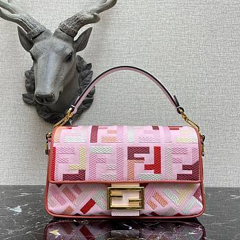 Fendi| Baguette Pink Canvas FF Bag From Lunar New Year - 8BR600 - 26x6x15cm