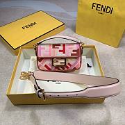 Fendi| Baguette Small Pink Canvas FF Bag From Lunar New Year -19x10 x4cm - 1