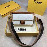 Fendi| Baguette White Canvas FF Bag - 8BR600 - 26x15x6cm - 1