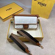 Fendi| Baguette White Canvas FF Bag - 8BR600 - 26x15x6cm - 6