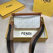 Fendi| Baguette White Canvas FF Bag - 8BR600 - 26x15x6cm - 5