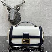  Fendi| Baguette Chain Black And White Nappa Leather Bag- 8BR783 -  27x6x13.5cm - 1