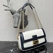  Fendi| Baguette Chain Black And White Nappa Leather Bag- 8BR783 -  27x6x13.5cm - 4