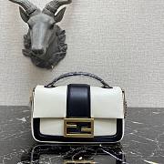  Fendi| Baguette Chain Black And White Nappa Leather Bag- 8BS045 - 19×5×10cm - 1