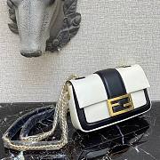  Fendi| Baguette Chain Black And White Nappa Leather Bag- 8BS045 - 19×5×10cm - 6