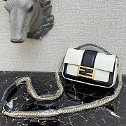  Fendi| Baguette Chain Black And White Nappa Leather Bag- 8BS045 - 19×5×10cm - 5