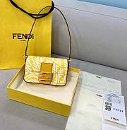 Fendi| Mini Baguette 1997 Yellow Glazed Canvas Bag- 8BS049 - 19x5x10cm - 1