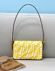 Fendi| Mini Baguette 1997 Yellow Glazed Canvas Bag- 8BS049 - 19x5x10cm - 6