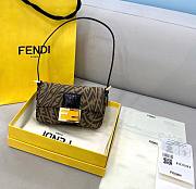 Fendi| Mini Baguette 1997 Brown Jacquard FF Vertigo Bag - 8BS049 - 27×4×13cm - 1