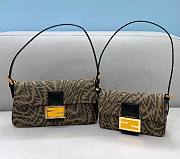 Fendi| Mini Baguette 1997 Brown Jacquard FF Vertigo Bag - 8BS049 - 27×4×13cm - 5
