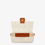 Fendi| Baguette White Canvas Bag With Embroidery- 8BR600 - 27×6×15cm - 3