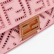 Fendi| Baguette Pink Canvas Bag With Embroidery- 8BR600 - 27×6×15cm - 2