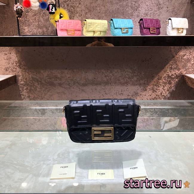 Fendi| Baguette Black Leather Bag- 8BS017 - 18x4x11cm - 1