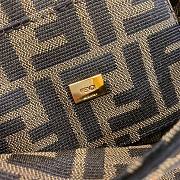 Fendi| Mini Baguette Brown Fabric Bag- 19x10x4cm - 3