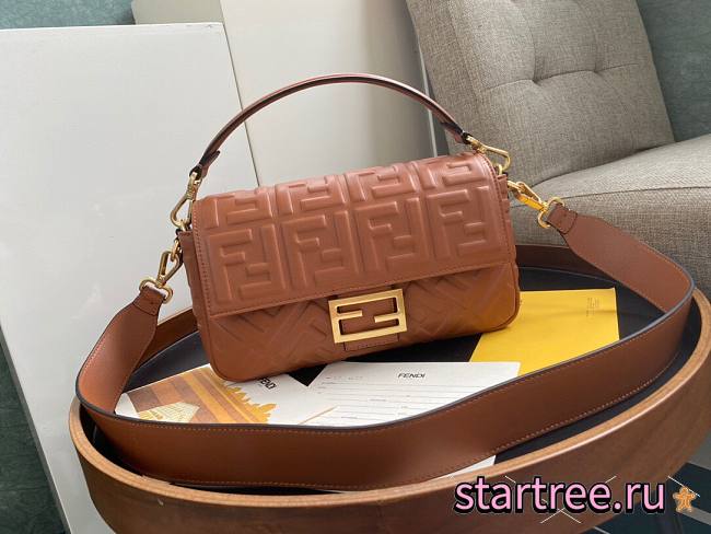 Fendi| Baguette Brown Nappa Leather Bag- 8BR600 - 26x5x15cm - 1