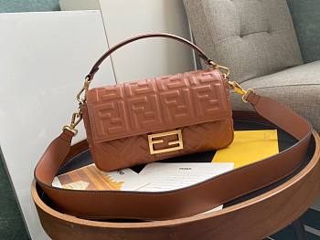 Fendi| Baguette Brown Nappa Leather Bag- 8BR600 - 26x5x15cm