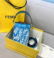 Fendi| Mon Tresor Blue Glazed Canvas Mini-Bag- 8BS010 - 12x10x18cm - 4
