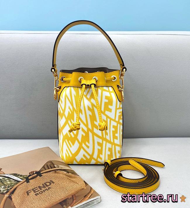 Fendi| Mon Tresor Yellow Glazed Canvas Mini-Bag- 8BS010 - 12x10x18cm - 1