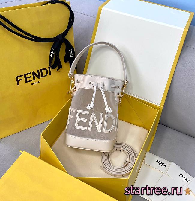 Fendi| Mon Tresor Beige Leather Mesh Mini-bag- 8BS010 - 12×10×19cm - 1