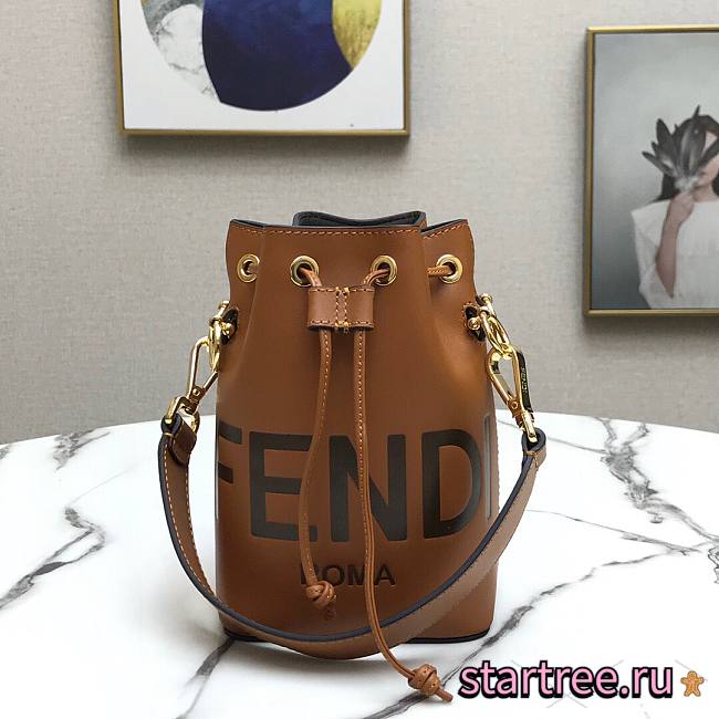 Fendi| Mon Tresor Brown Leather Bag- 8BS010 - 18x12x10cm - 1