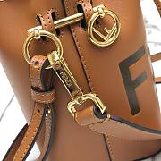 Fendi| Mon Tresor Brown Leather Bag- 8BS010 - 18x12x10cm - 2