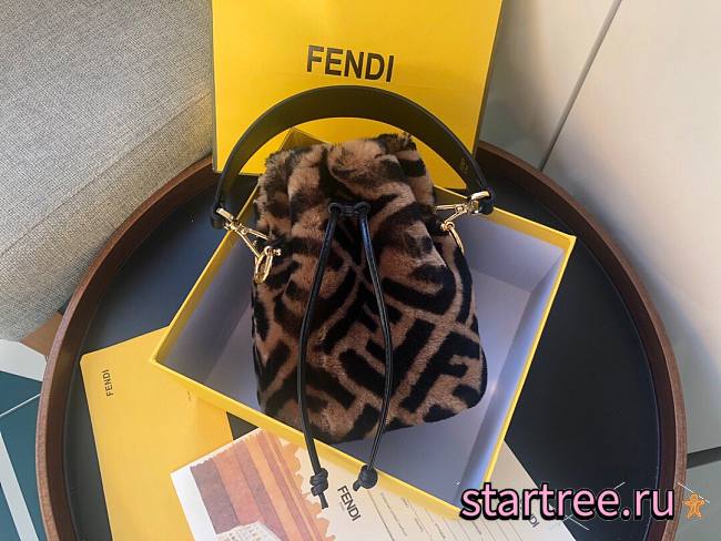 Fendi| Mon Tresor Mini-bag in Brown Sheepskin - 8BS010 - 18x12x10cm - 1
