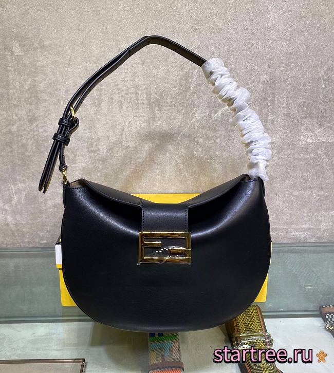 Fendi| Small Croissant Black Leather Bag- 8BR790 - 29x22x13cm - 1