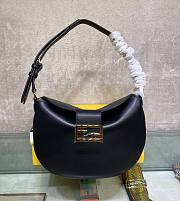 Fendi| Small Croissant Black Leather Bag- 8BR790 - 29x22x13cm - 1