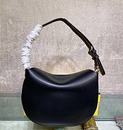 Fendi| Small Croissant Black Leather Bag- 8BR790 - 29x22x13cm - 2