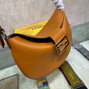 Fendi| Small Croissant Brown Leather Bag- 8BR790 - 29x22x13cm - 4