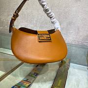 Fendi| Small Croissant Brown Leather Bag- 8BR790 - 29x22x13cm - 3