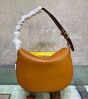 Fendi| Small Croissant Brown Leather Bag- 8BR790 - 29x22x13cm - 2