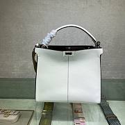 Fendi| Medium Peekaboo X-Lite White Leather Bag- 8BN310 - 30x25x15cm - 1