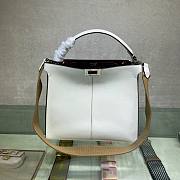 Fendi| Medium Peekaboo X-Lite White Leather Bag- 8BN310 - 30x25x15cm - 4