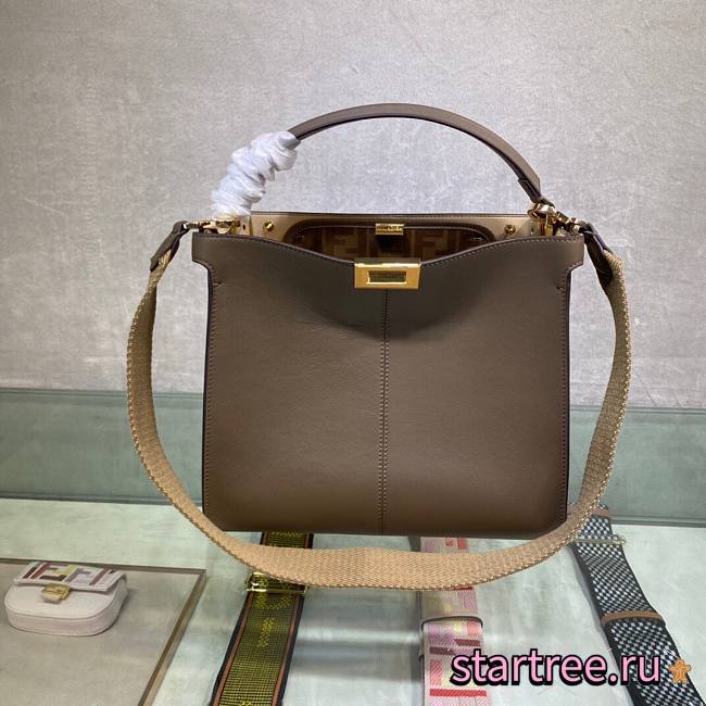 Fendi| Medium Peekaboo X-Lite Brown Leather Bag- 8BN310 - 30x25x15cm - 1