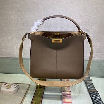 Fendi| Medium Peekaboo X-Lite Brown Leather Bag- 8BN310 - 30x25x15cm