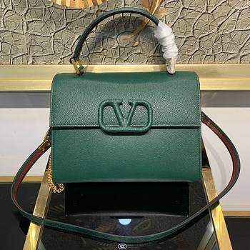 Valentino |Small Vsling Grainy Calfskin Dark Green - ZW2B0F - 22x10x16cm