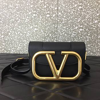 Valentino | Small Supervee Crossbody Calfskin Black Bag- VW2B0 – 18x13x7cm