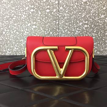 Valentino | Small Supervee Crossbody Calfskin Red Bag- VW2B0 – 18x13x7cm