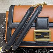 Fendi |Baguette Chain Brown And Black Nappa Leather Bag - 27x6x13.5 cm - 5