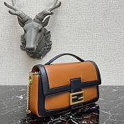 Fendi |Baguette Chain Brown And Black Nappa Leather Bag - 27x6x13.5 cm - 4